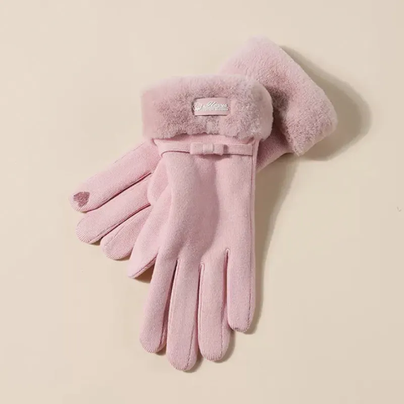 Vente en gros de gants d'hiver pour femmes pour rester au chaud, en peluche et épaissis, pour le cyclisme, résistance au froid, résistance au vent et gants d'extérieur à écran tactile pour le sport