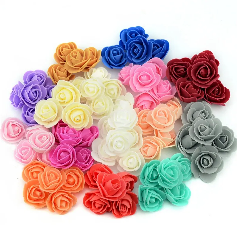 100 Rose Artificiali In Schiuma Da 3,5 Cm, Fiori Finti Bianchi Per Fai Da Te, Bouquet E Decorazioni Matrimonio