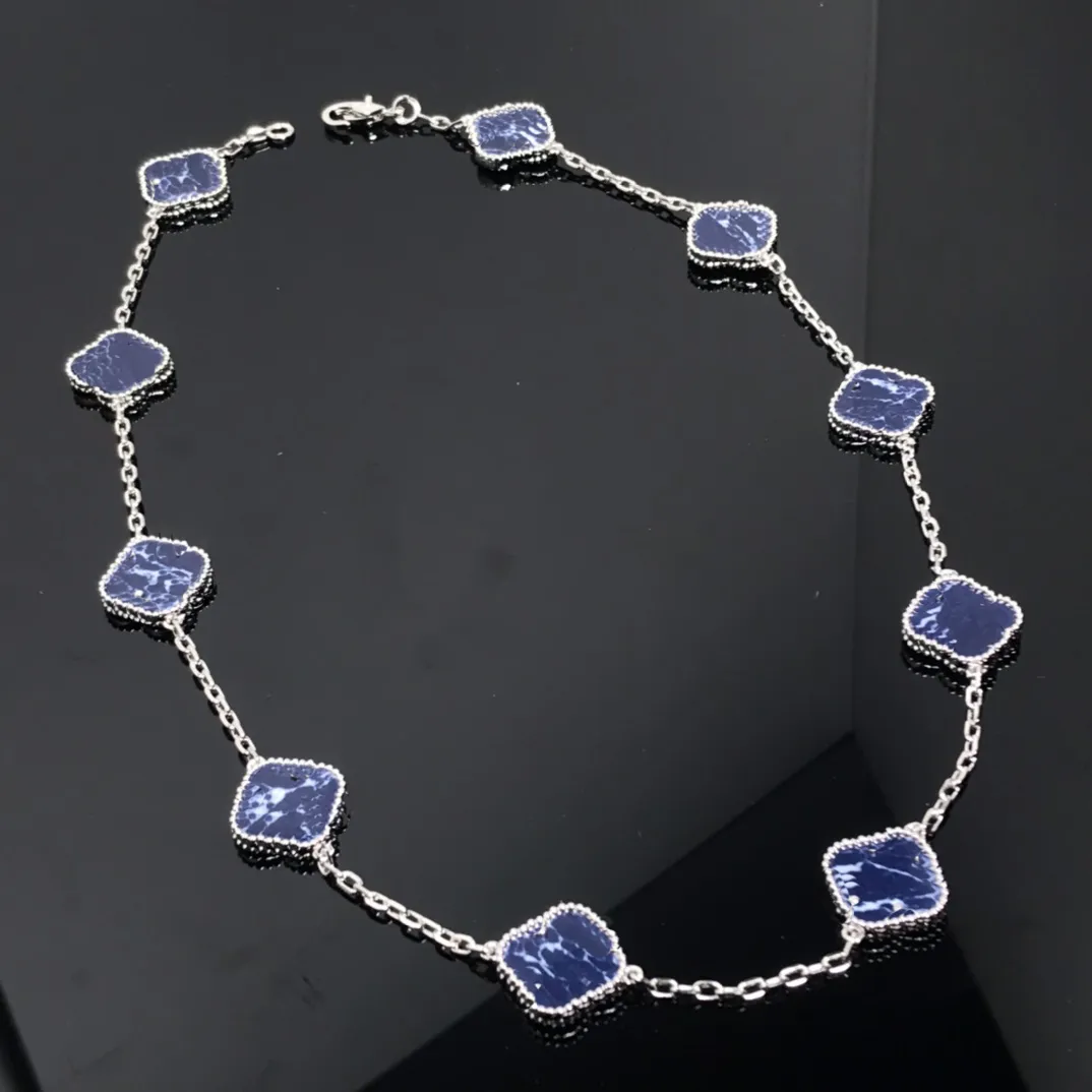 Modehalsbandsdesigners Fyra bladklöver Peter Blue smycken för kvinnliga halsband och armband Sterling Silver Luxury Jewellery Wedding Christmas Present