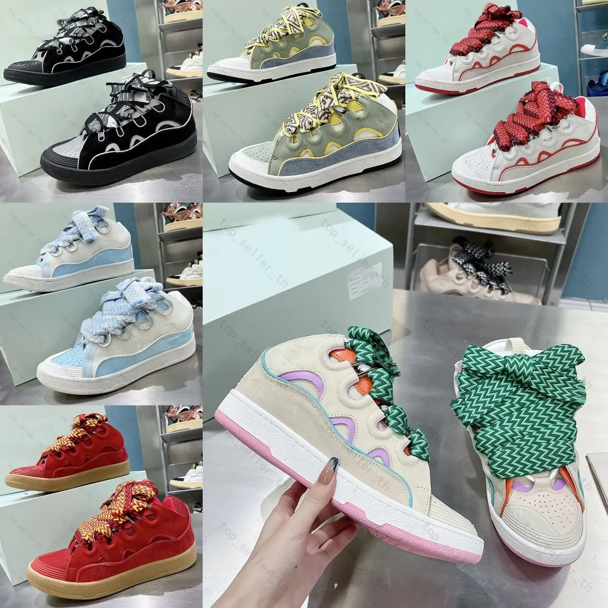 Nouveau produit 2024 Designer Sneaker Curb Sneakers Men Chaussures Femme Platform Trainers Pain Chaussure Couire en cuir Luxury Muti Couleur extérieure Trainer causal