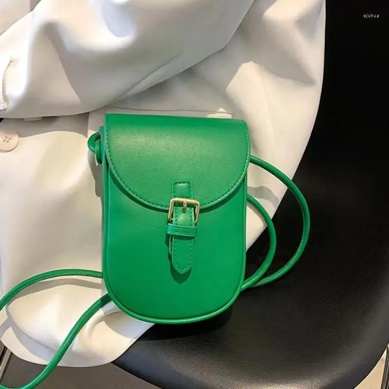 Avondtassen Trend Damestas Groen Zacht Leer Mini Crossbody Luxe Textuur Mobiele Telefoon Portemonnee Dame Veelzijdige Schouder Bolso Mujer