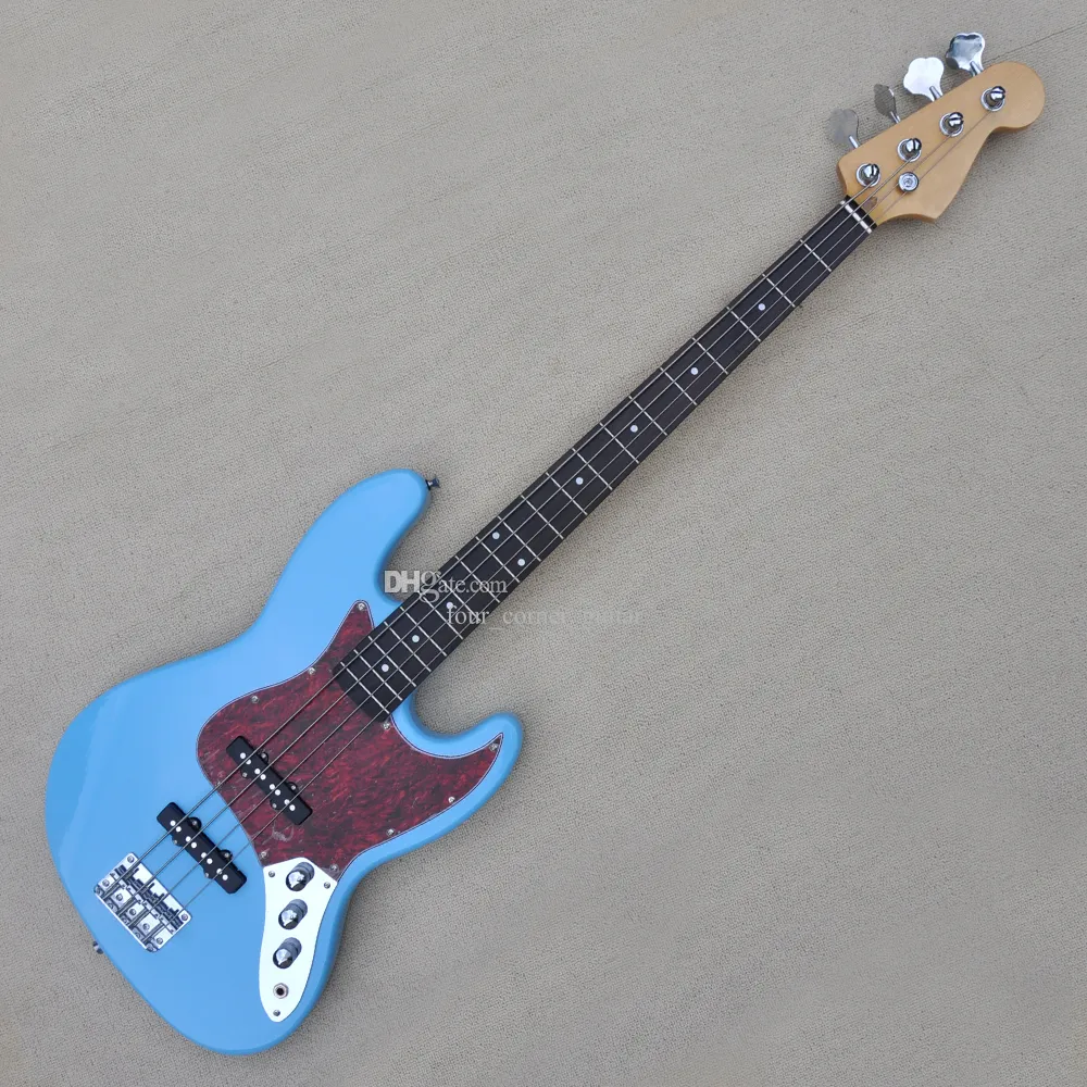 4 strängar Blue Electric Bass Guitar med 20 banden Rosewood Freboard anpassningsbar