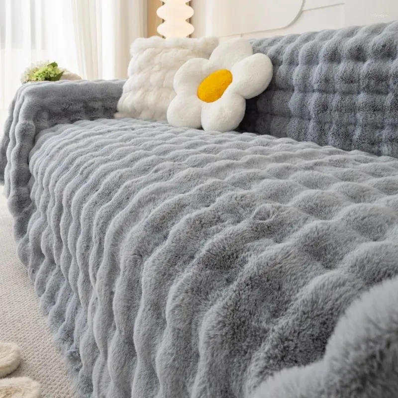 Cadeira cobre sofá capa de pelúcia quente universal cobertor grosso almofada de assento multifuncional uso combinação braço