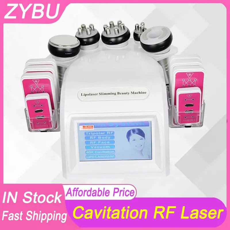 Machine amincissante à cavitation sous vide RF Lipo Laser 6 en 1 Radiofréquence 40K Système Cavi Liposuccion Ultrasonique Lifting du corps Sculptant Rajeunissement de la peau du visage