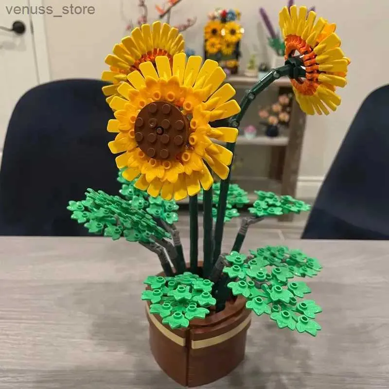HGRGHH Set De 588 Bloques De Construcción De Bonsái Y Abejas Con Cúpula Antipolvo, Plástico ABS Ecológico, Decoración Para Hogar Y Regalo Creativo Para Adultos Y Niños