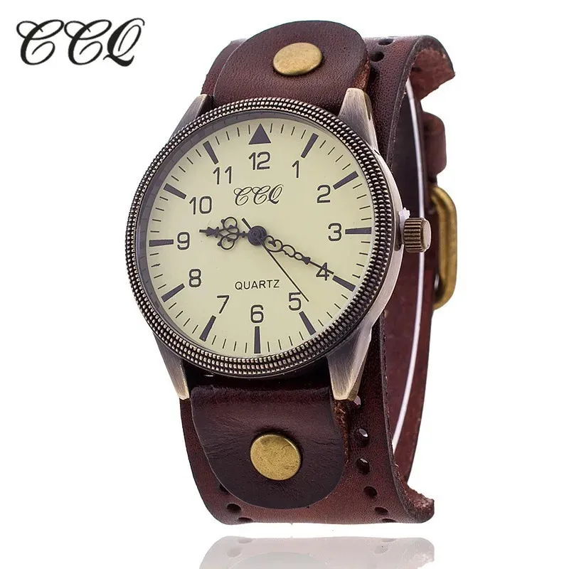 Outros relógios CCQ Marca Vintage Vaca Couro Pulseira Relógio Casual Mulheres Relógio de Pulso Luxo Quartz Relogio Feminino 1772 231207