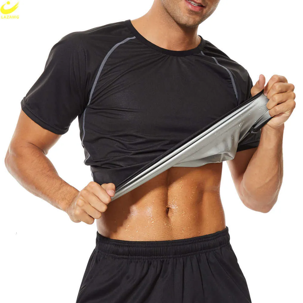 Men Sauna Heat Trapping Shapewear Sweat Body Shaper Vest Slimmer Compression Thermal Top Fiess Workout Shirt