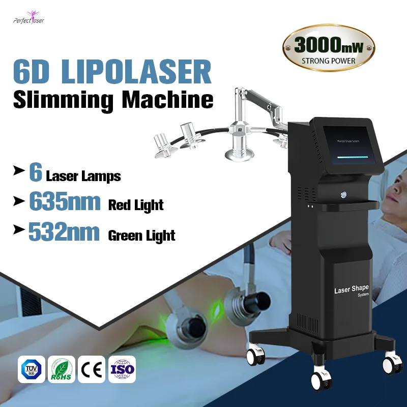 Vertical 6D Lipo Laser Luz Vermelha Máquina de congelamento de gordura Equipamento de emagrecimento corporal 2 anos de garantia Personalização do logotipo