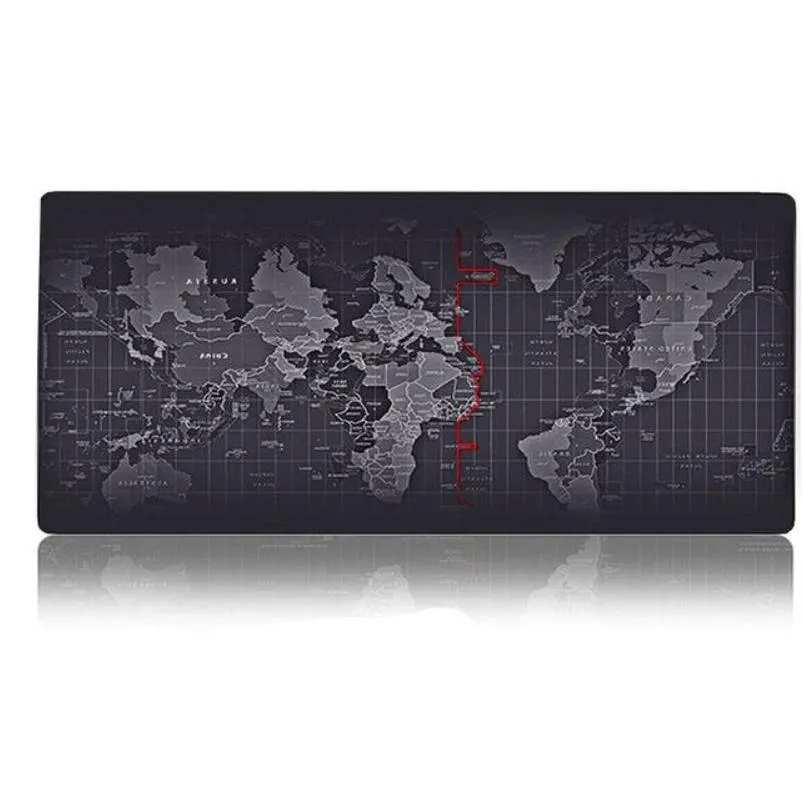 Mouse Pads Pulso Restos Pad Tapete de Jogo Extra Grande Mapa do Mundo Mousepad Tapetes de Computador Anti-Slip Borracha Natural com Borda de Bloqueio Olclu Dr Dhfus