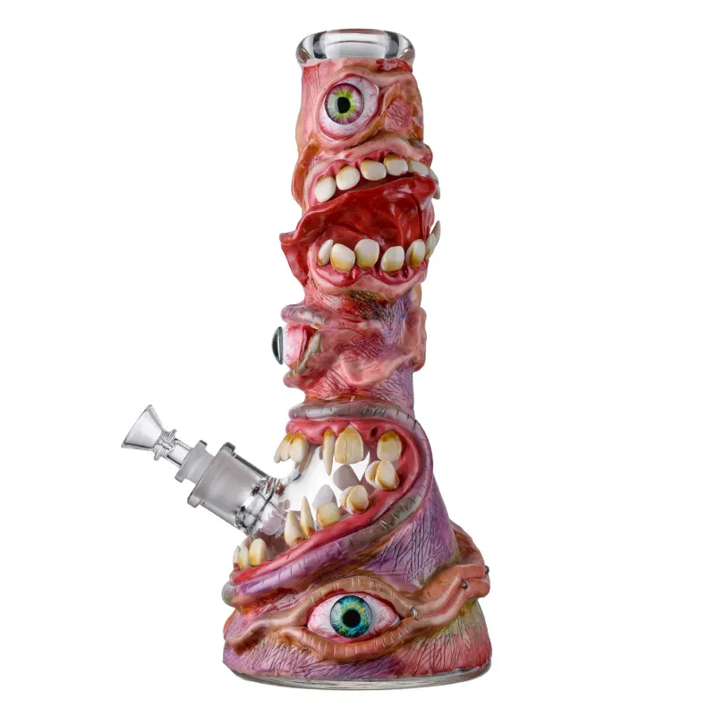 Unique Heady Glass Halloween Style Hookahs 7mm Thick Glass Beaker Bong Octopus Water Pipes Straight Tube Oil Dab Rigs 11 Inch Big Bongs Diffused Downstem