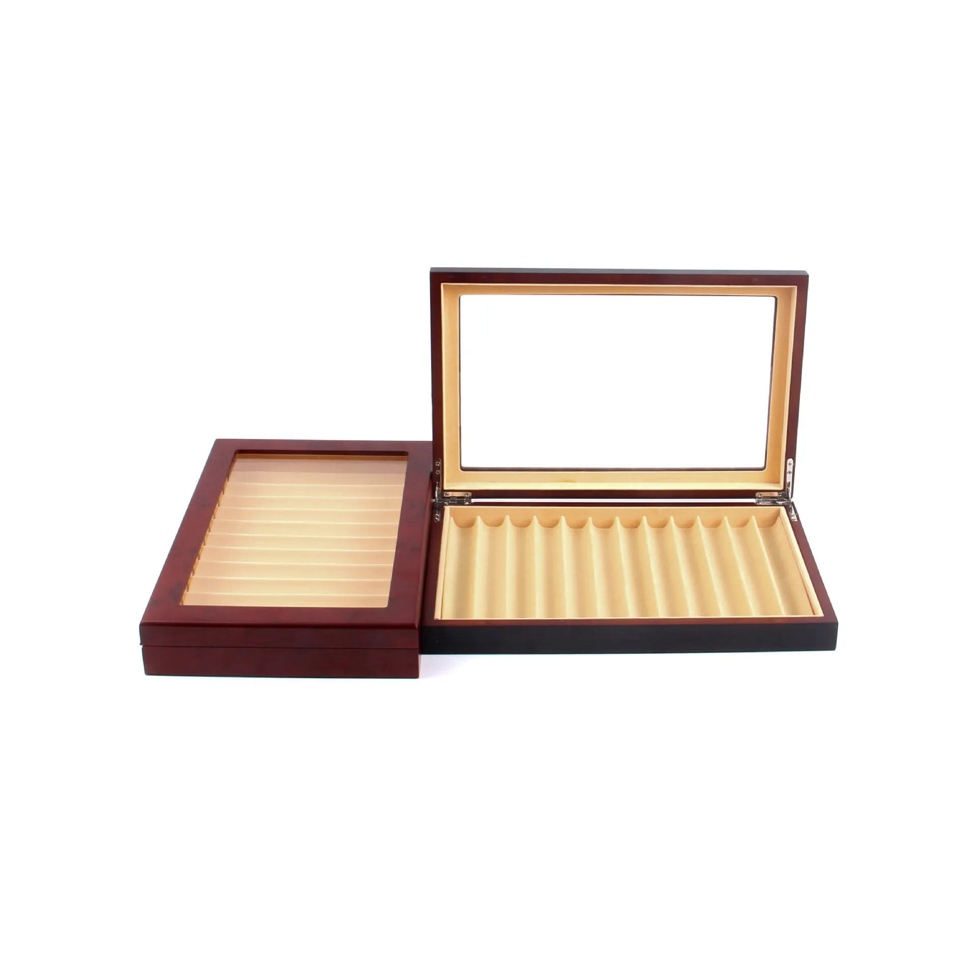 Wooden Pen Collection Display Case With Transparent Window 12 Display