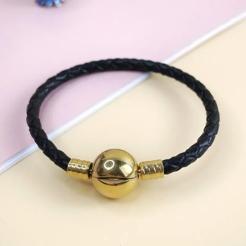 Charm Bracelets Pandoraer Classics Round Clasp Jewelry Rope Leather Woven Bracelet Handmade Wristband Charms For Women Children Gift