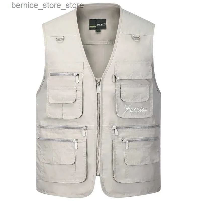 Zomer Heren Mouwloos Baggy Jasje Met Veel Zakken Heren Casual Regular Fit Multi Pocket Fotograaf Vest Voor Heren Q231208