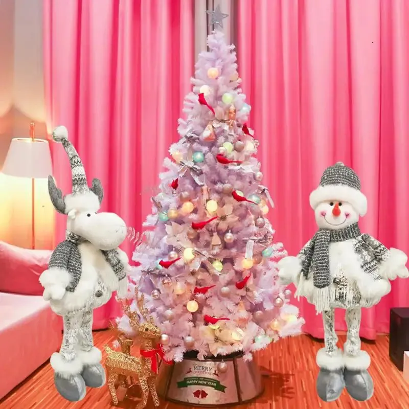 Fournitures de jouets de Noël Blanc rétractable Noël bonhomme de neige renne longues jambes debout poupée télescopique jouet décoration de la maison ornements année cadeau 231208