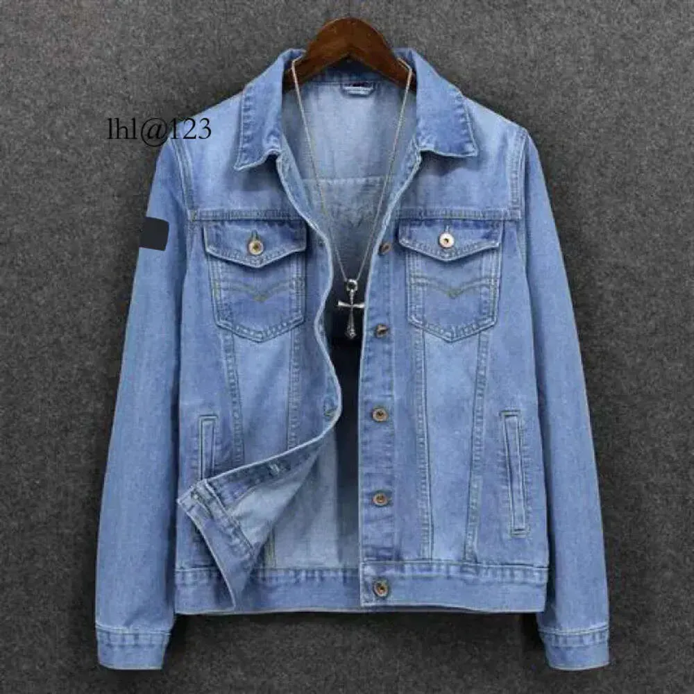 Mode Denim manteau hommes printemps automne décontracté bleu clair 2023 nouveau banlieue grande taille haut de luxe moyen-âge St B vente en gros 2 pièces 10% de réduction