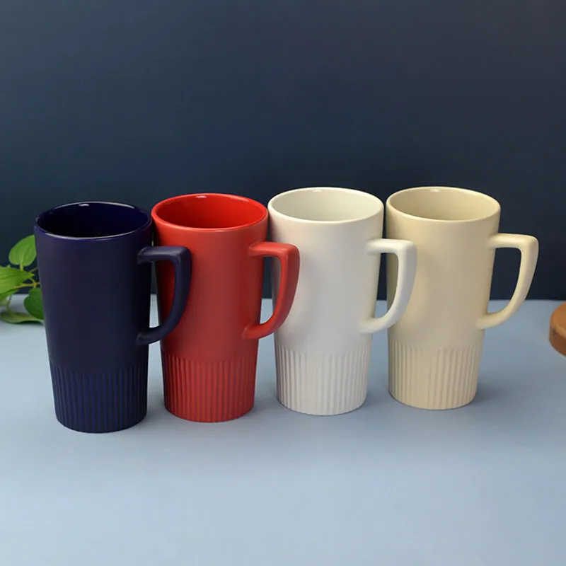 Tasses en céramique de 600ml, tasse à café mate, grande capacité, verres créatifs, tasse à thé, nouveauté, cadeau, Logo personnalisé CCJ2077