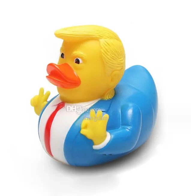 Novo dos desenhos animados trump pato banho chuveiro água flutuante presidente dos eua pato de borracha brinquedo de água do bebê chuveiro pato criança banho float brinquedos