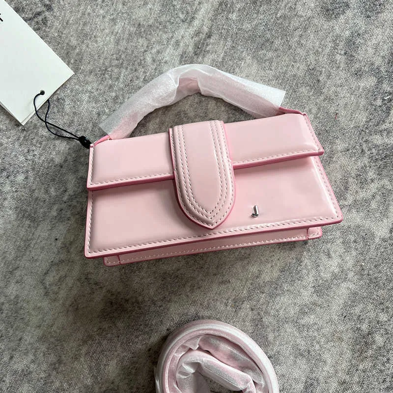 Fransız Tasarım Tasarımcı Çanta Kadın Ja-Bags Üst düzey dokulu Batı tarzı omuz Crossbody Pembe Cowhide küçük çanta 231215