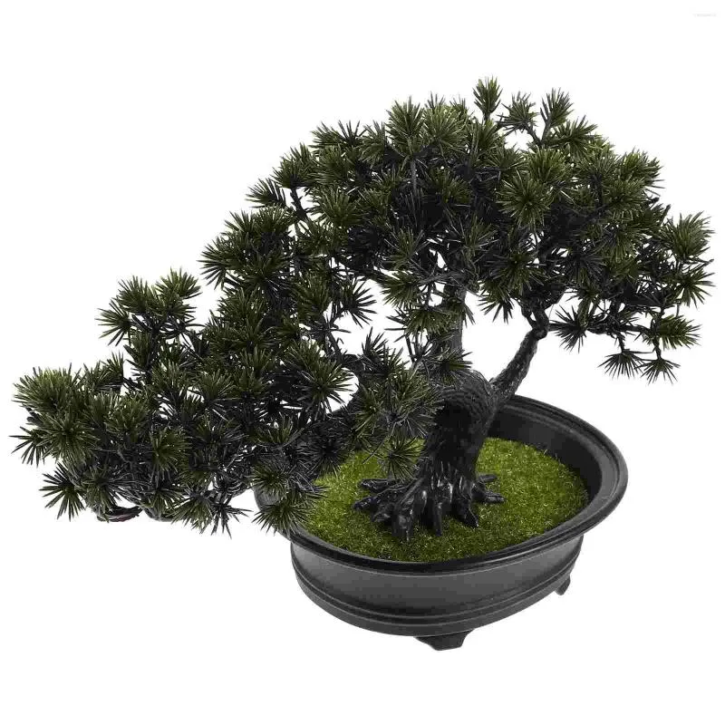 Fiori decorativi in legno di pino simulati ornamenti bonsai piante artificiali in plastica per la decorazione domestica da interni