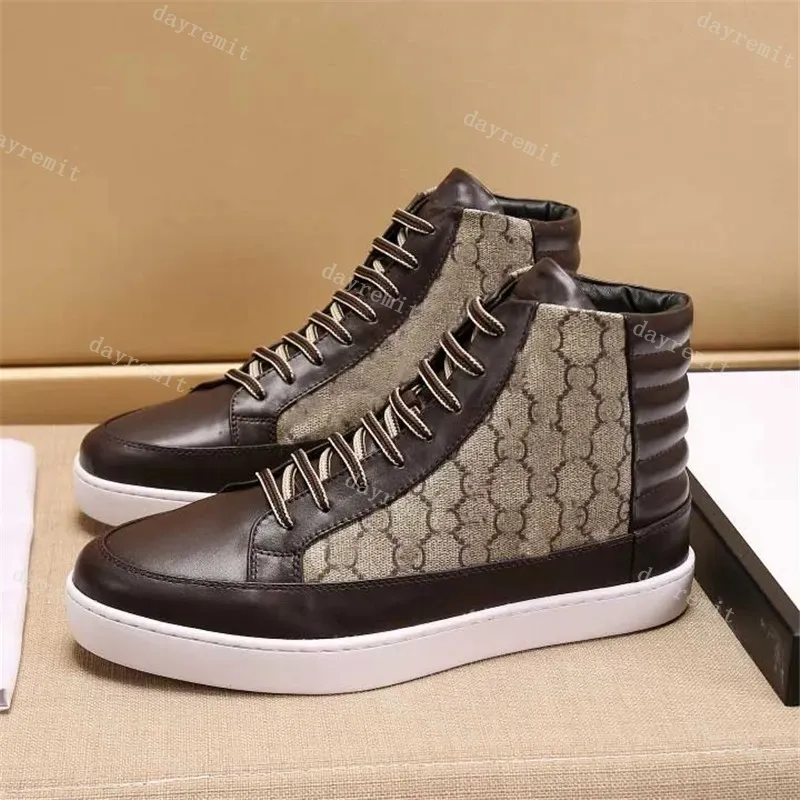 Tênis de sapatos de sapatilhas designers homens de impressão casual de impressão casual bordando tênis de alto teor de plataforma superior 61073 s