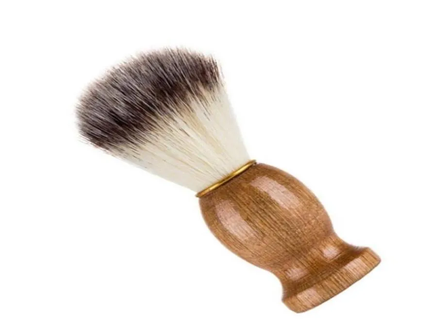 Badger Hair Men039S rakborstar Barber Salong Män Ansiktsskägg Rengöringsapparat Rakningsverktyg Razor Brush med trähandtag FO4227832