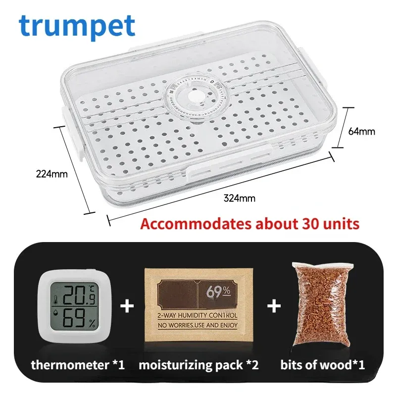 Lucence acrylique Humidor grande capacité scellée à l'humidité scellée Humidité constante cigare portable avec thermomètre