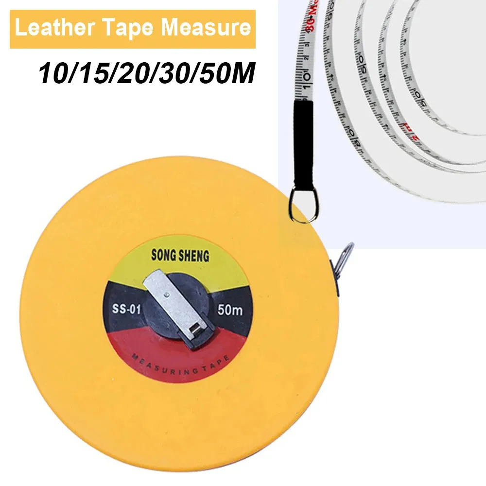 Tape Measures Hand-held 10/15/20/30/50M Tape Measure Circular Glass Fiber Leather Tape Carpenter Metric Measuring Meter Tape Measure Tool 231207