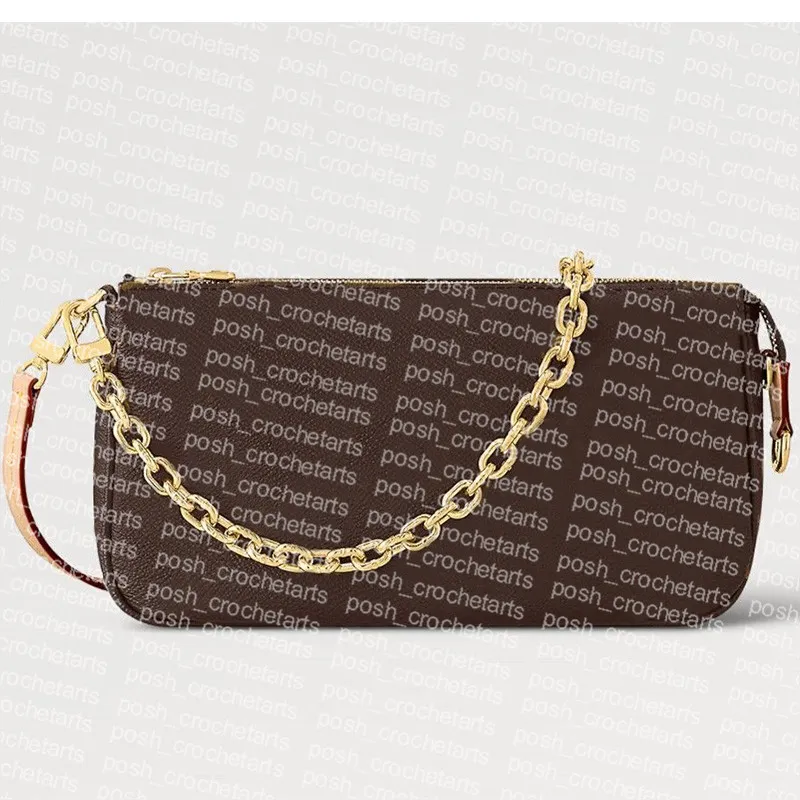 Nouvelle pochette pour sac à main pour femme, pochette livrée avec chaîne en or et bracelet en cuir véritable