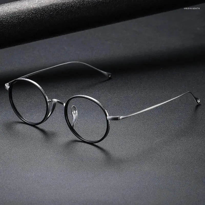 Monturas de gafas de sol para mujer, KMN73-07, montura de titanio puro, marca japonesa, redondas, para hombre, gafas ópticas de tendencia