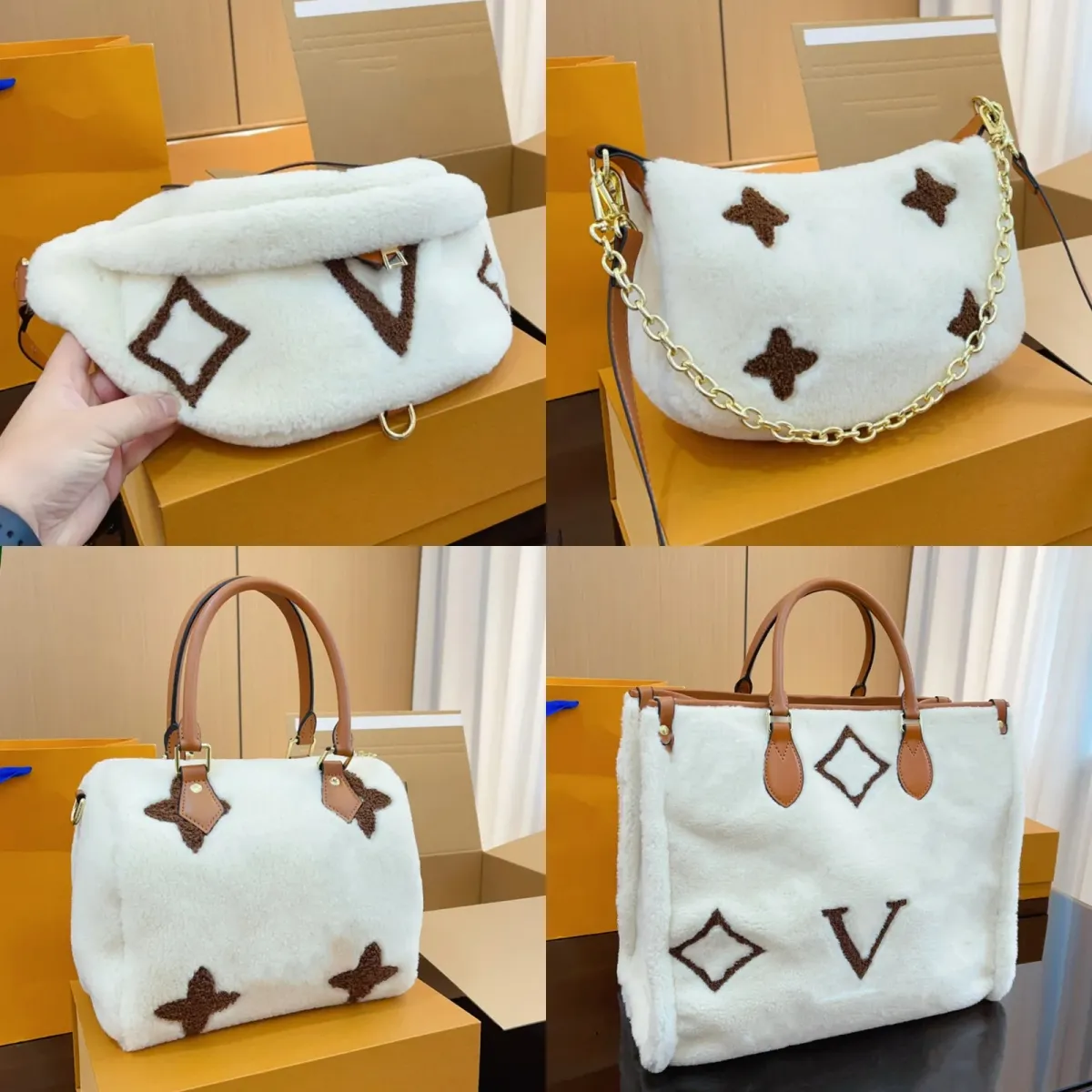 Kvinnors lvity väskor vinter ny väska designer axel crossbody handväska vit kudde tote väska rese bumbag strandhandväskor fanny pack shopping väska 231286d