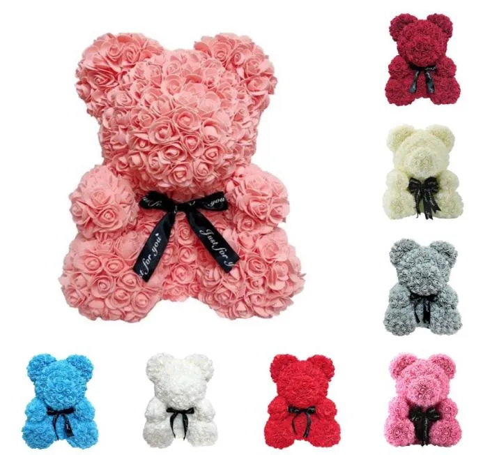 25 cm Rose Bear Simulation Flower Creative Gift Soap Rose Teddy Bear Birthday Present Hug Bear T8G018 271 G24399340