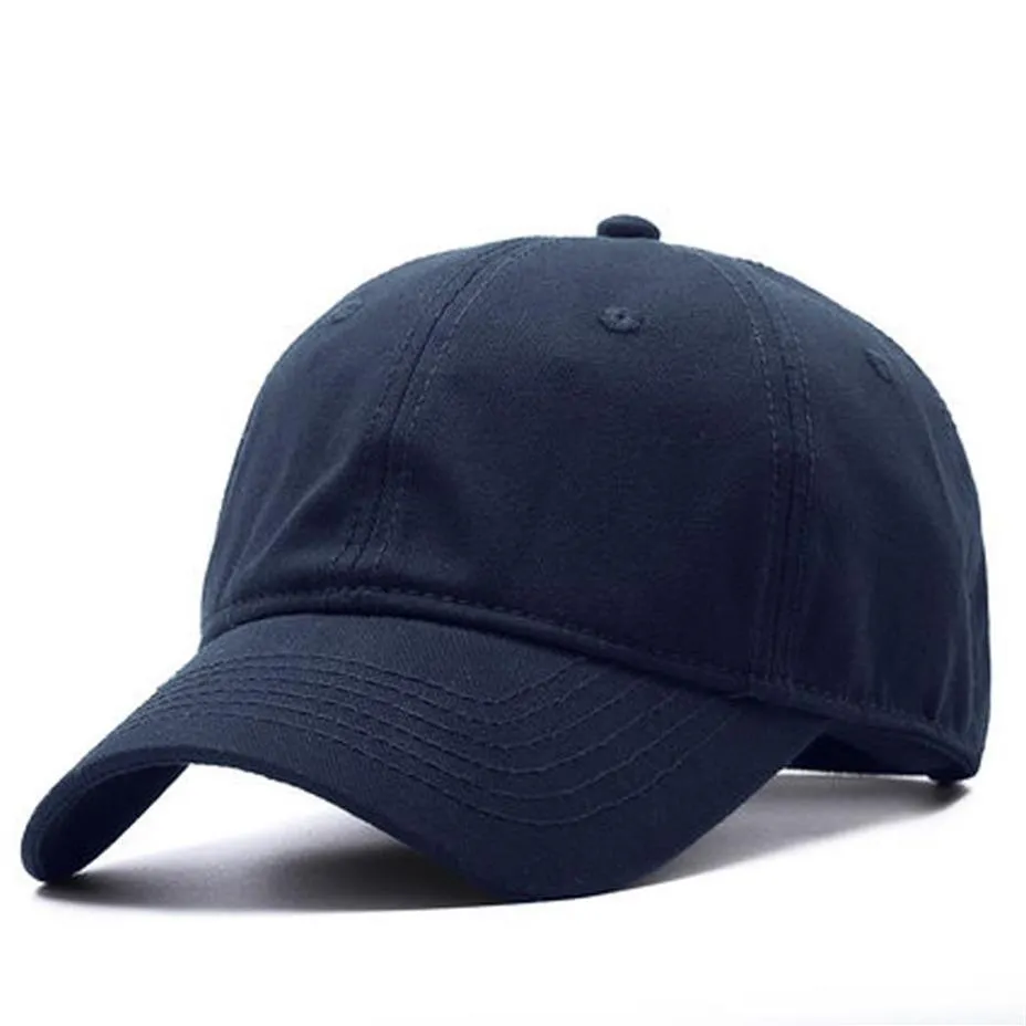 Casquette à visière en coton doux de qualité supérieure de grande taille réglable pour hommes chapeau de baseball noir avec grande circonférence de la tête 54-65 cm Q190417246h