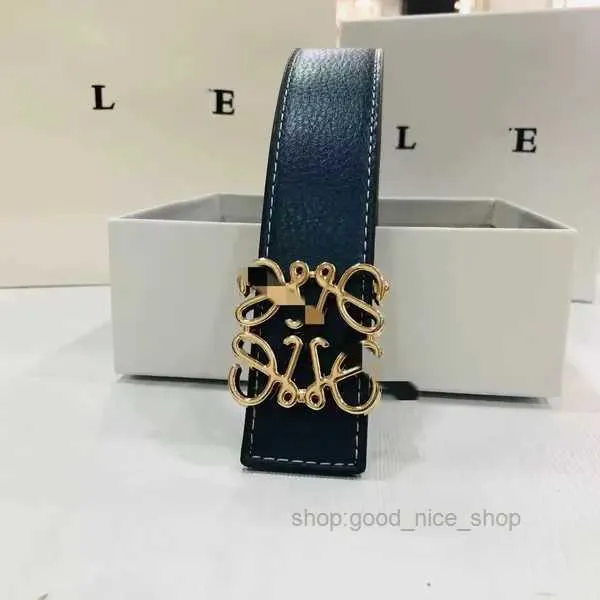 Loewe Belt Fashion Designer Mens Luxury Buxury Buxury for Man Gold and Silver Cintura Wild Width 3.8cm Head مخطط مزدوج على الوجهين 33