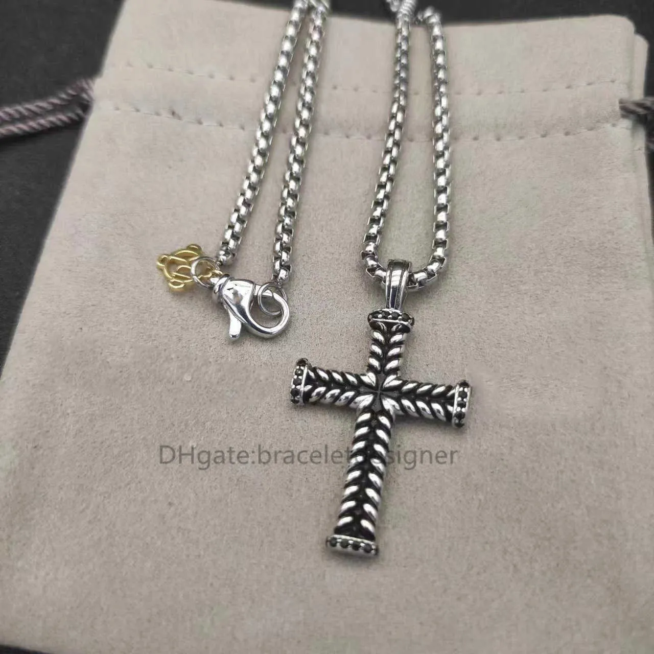 Kabel Herren Halskette Anhänger Schmuck Silber Retro Kreuz Vintage Luxus Schmuck Ketten für Männer Designer Halsketten Geburtstag Mann Jungen Party Weihnachtsgeschenk