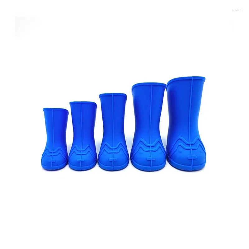 Cão vestuário 4 pacotes pet gato filhote de cachorro sapatos silicone impermeável botas de chuva antiderrapante skidproof elástico protetor