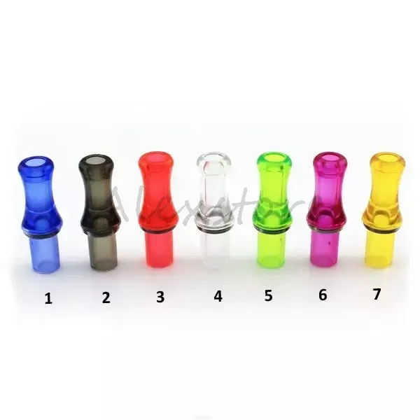 6 Styles plastic drip tips 510 Ego thread drip tip colorful mouthpiece flat drip trip transparent driptip for sale clearomizer rda vape