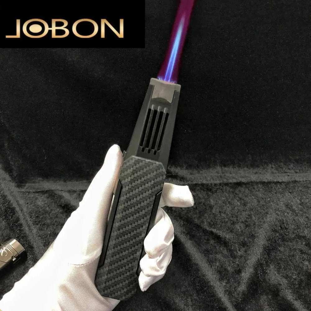 JOBON Metallo Esterno Antivento Turbina Torcia Jet Flame Accendino Blu Rosso Butano No Pistola per Saldatura a Gas Cucina Barbecue Strumenti da Uomo