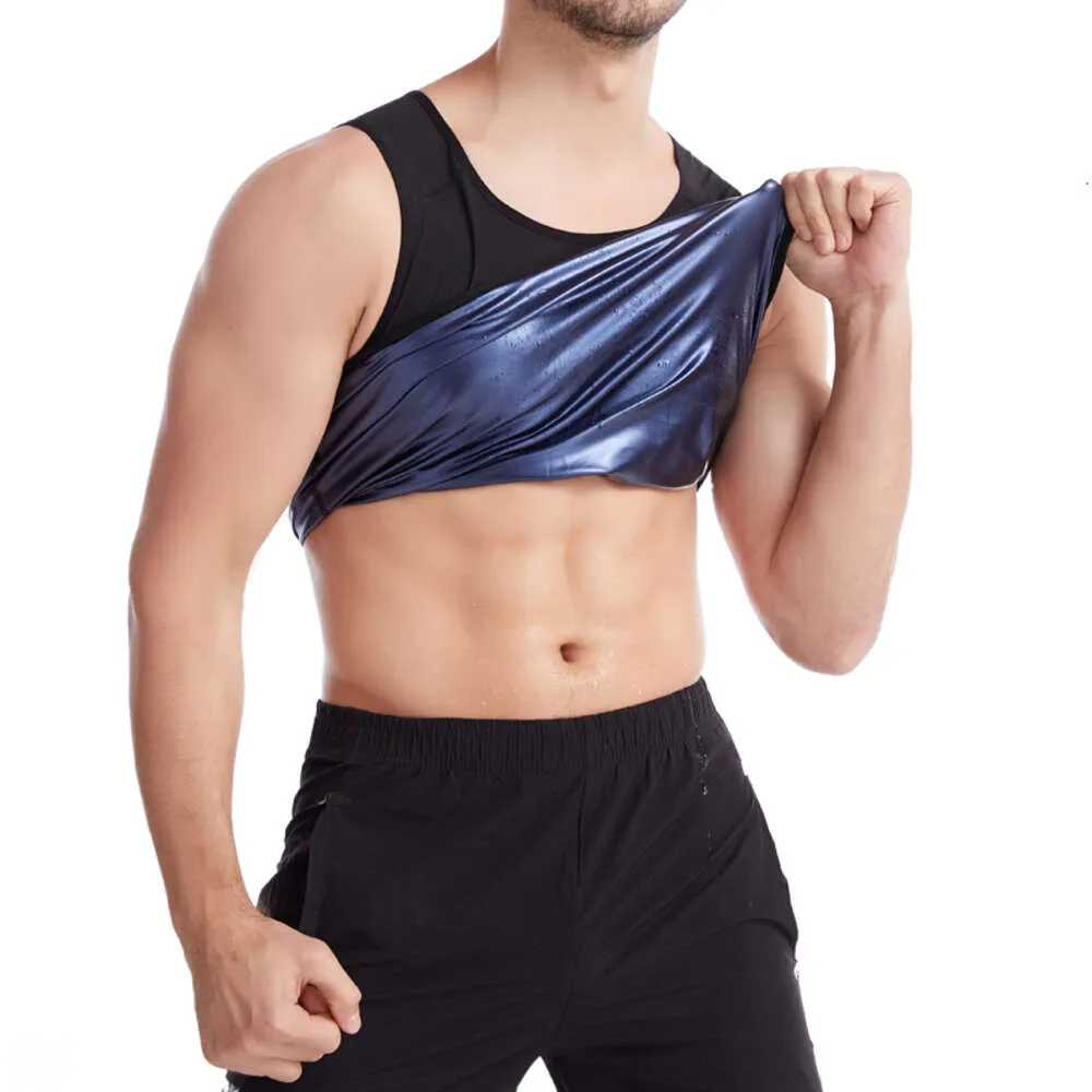 Men S Heat Trapping Pullover Sweat Enhancing Vest Waist Trainer Corsets Body Shaper Slimming Shirt Fiess Sauna Shapewear