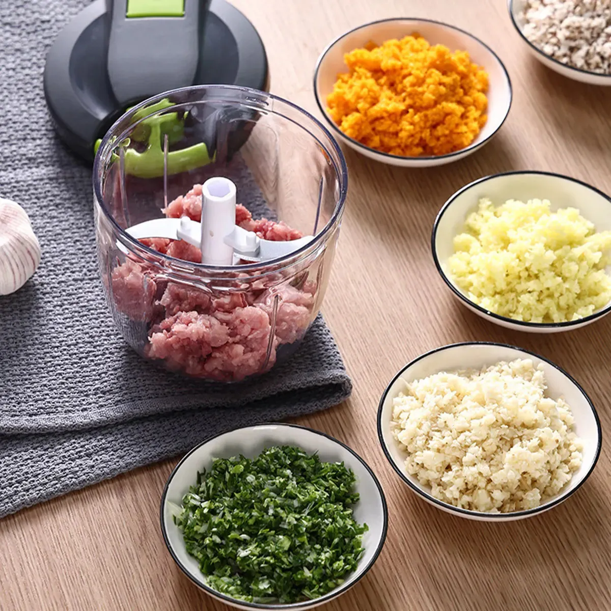 520ml Manual Fruit/Vegetable Chopper Portable Onion/Garlic/Ginger ...