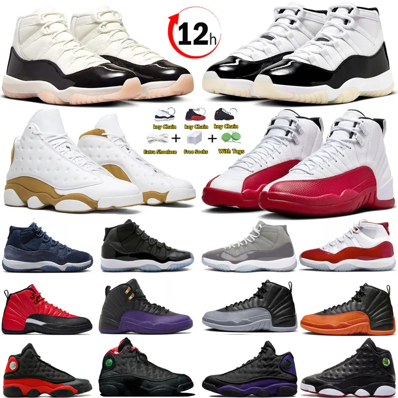 Jumpman 11 12 13 Mens Basketball Shoes 11s 12s 13s Cherry Cool Grey ...