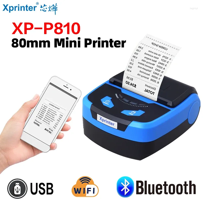 Mini 80 mm Drukarki termiczne bezprzewodowe przenośna drukarka odbioru Bluetooth Telefon komórkowy Android POS PCOLD Bill XP-P810