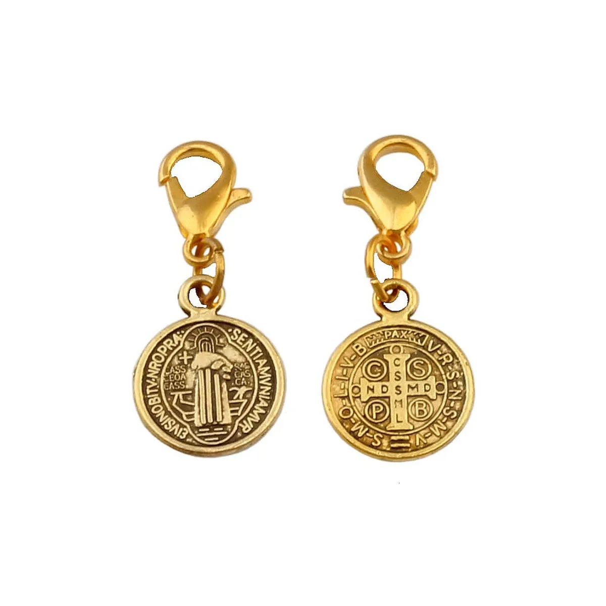 Charms 20pcs Saint Jesus Benedict Nursia Patron Medal Cross Charms pływające klamry homara wisiorki do biżuterii 231208