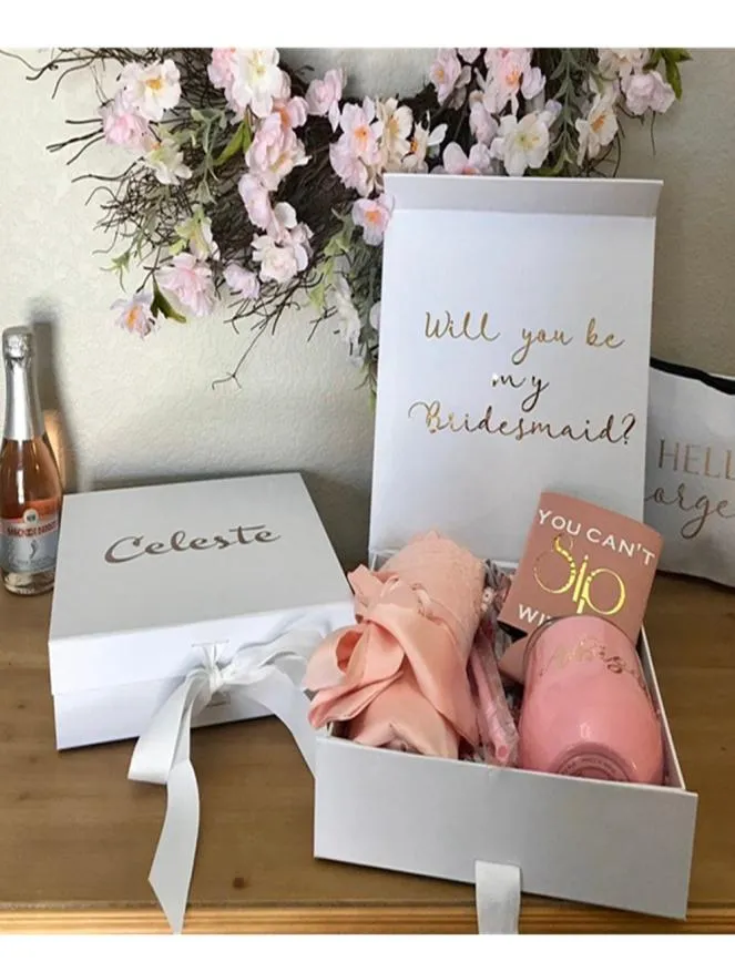 Personalized Bridesmaid Proposal gift Box Will you be my Maid of Honor Proposal Box Custom wedding Flower Girl keepsake boxes 215605508