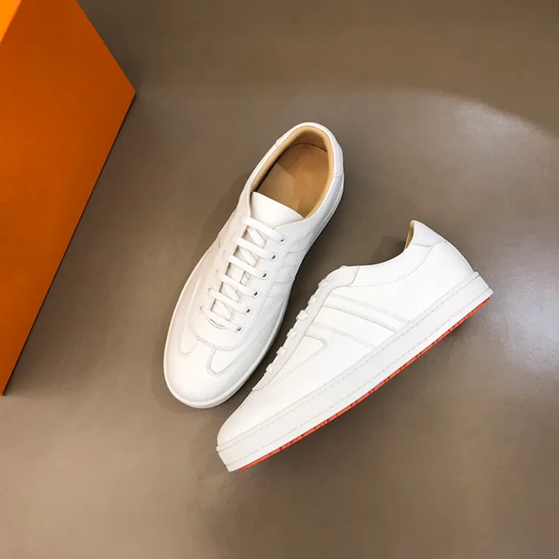 Berömda casual skor män gratis löpande sneaker italienska original elastiska band låga tår vit kalvskinn gummi designer non-halp basket basket atletiska skor låda eu 38-45