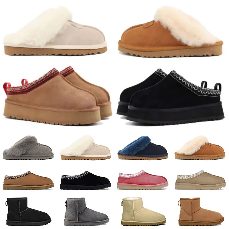 Tasman Slippers Tazz Designer Slides Vrouwen Platform Pluizige Tasman Slippers Bont Ultra Mini Sneaker Vrouw Bottega Slip-On Sneeuw Winter Booties