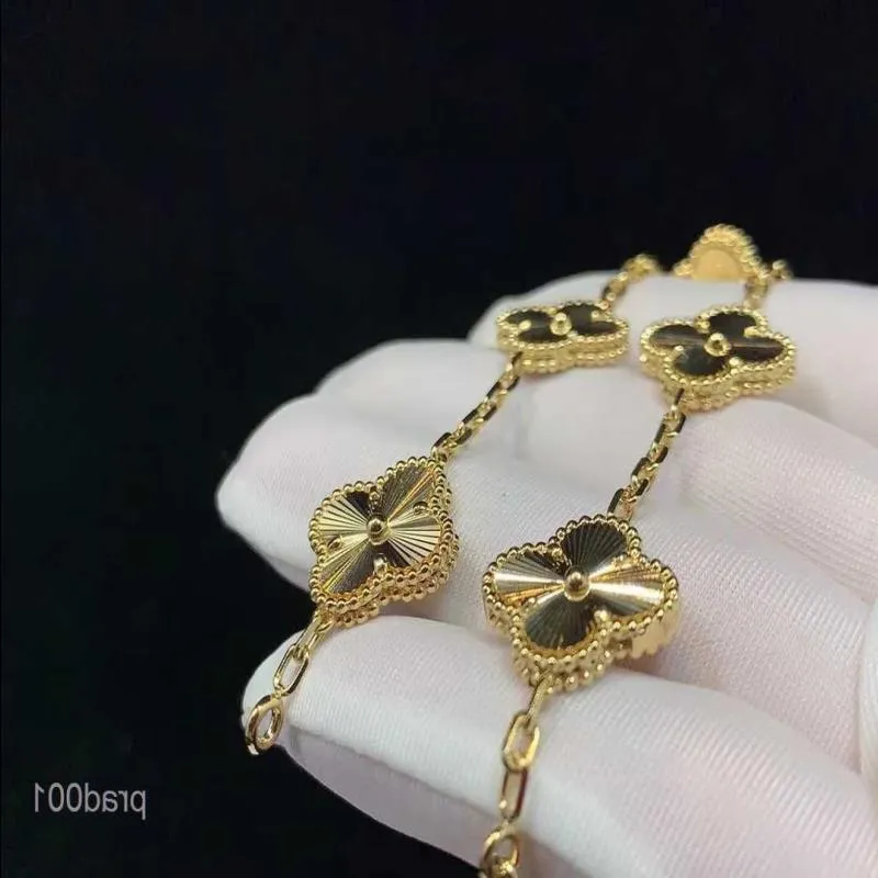 Luksusowy projektant van clover 18K bransoletka perła 4 liść złota urok laserowy marka Bogule bransoletki naszyjniki kolczyki diament