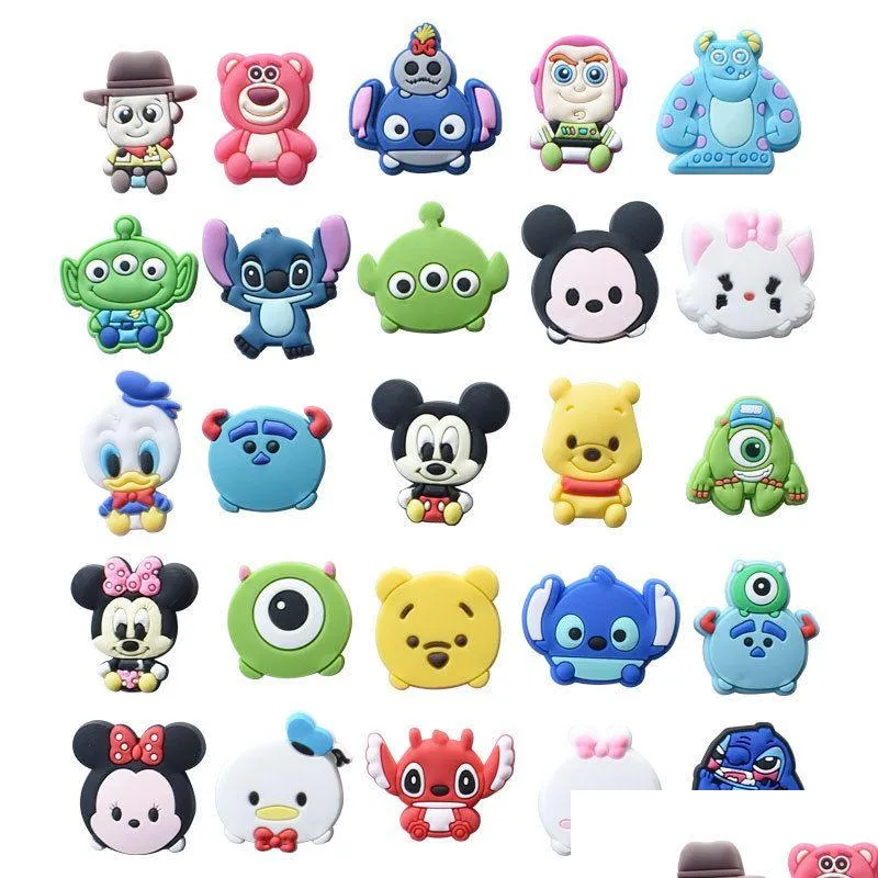 Cartoon Accessoires Anime Bedels Groothandel Schattig Eend Muis Karakters Films Schoen Pvc Decoratie Gesp Zacht Rubber Klomp Snelle Drop Del Dhsy6