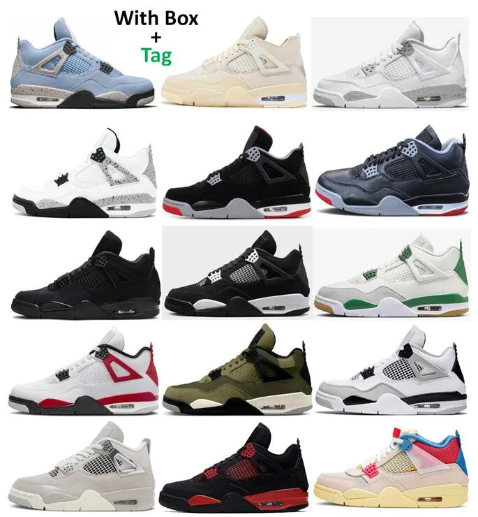 Basketbalschoenen Bred Reimagined Sail Black Cat White Thunder Guava Ice Craft Olive Pine Green Frozen Moments Red Cement University Blue Midnight Navy Heren Sneakers