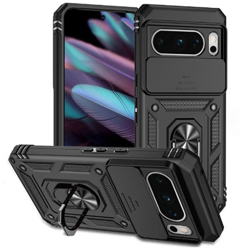 Militaire kwaliteit schokbestendige robuuste beschermende telefoonhoes met standaard schuifcamerahoes voor Google Pixel 8 7 6 Pixel 4A Pixel 6A