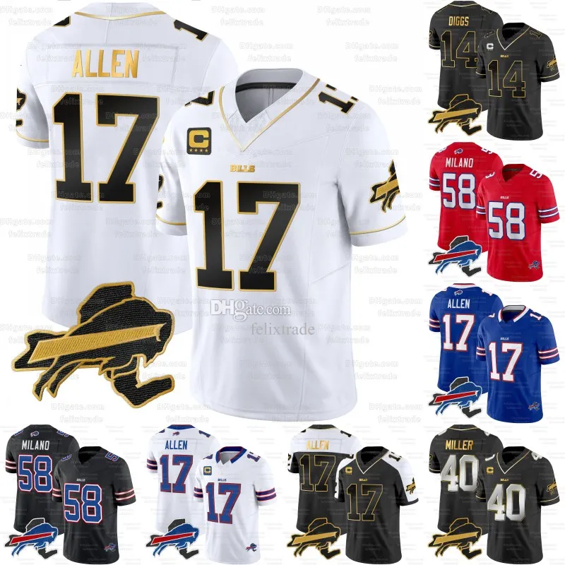 Josh Allen Maglia Royal Stefon Diggs Von Miller Dawson Knox Bills Calcio Cole Beasley Khalil Shakir Matt Milano Araiza Kaiir Elam Micah Hyde Tyler Bass Tackle Twill